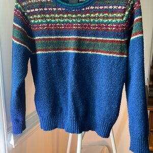 Erika Multicolor Knit Sweater vintage Korea fair isle roll neck